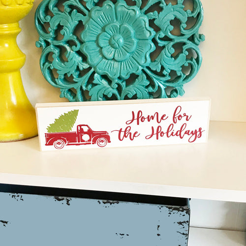Red Truck Christmas Decor, Christmas Sign, Holiday Decorations