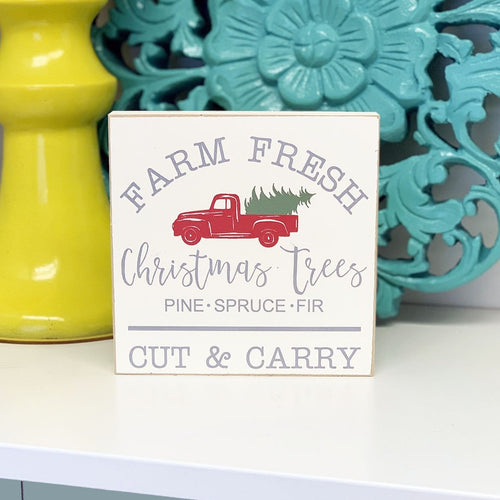 Farm Fresh Christmas Tree Sign, Christmas Decoration, Rustic Holiday Decor