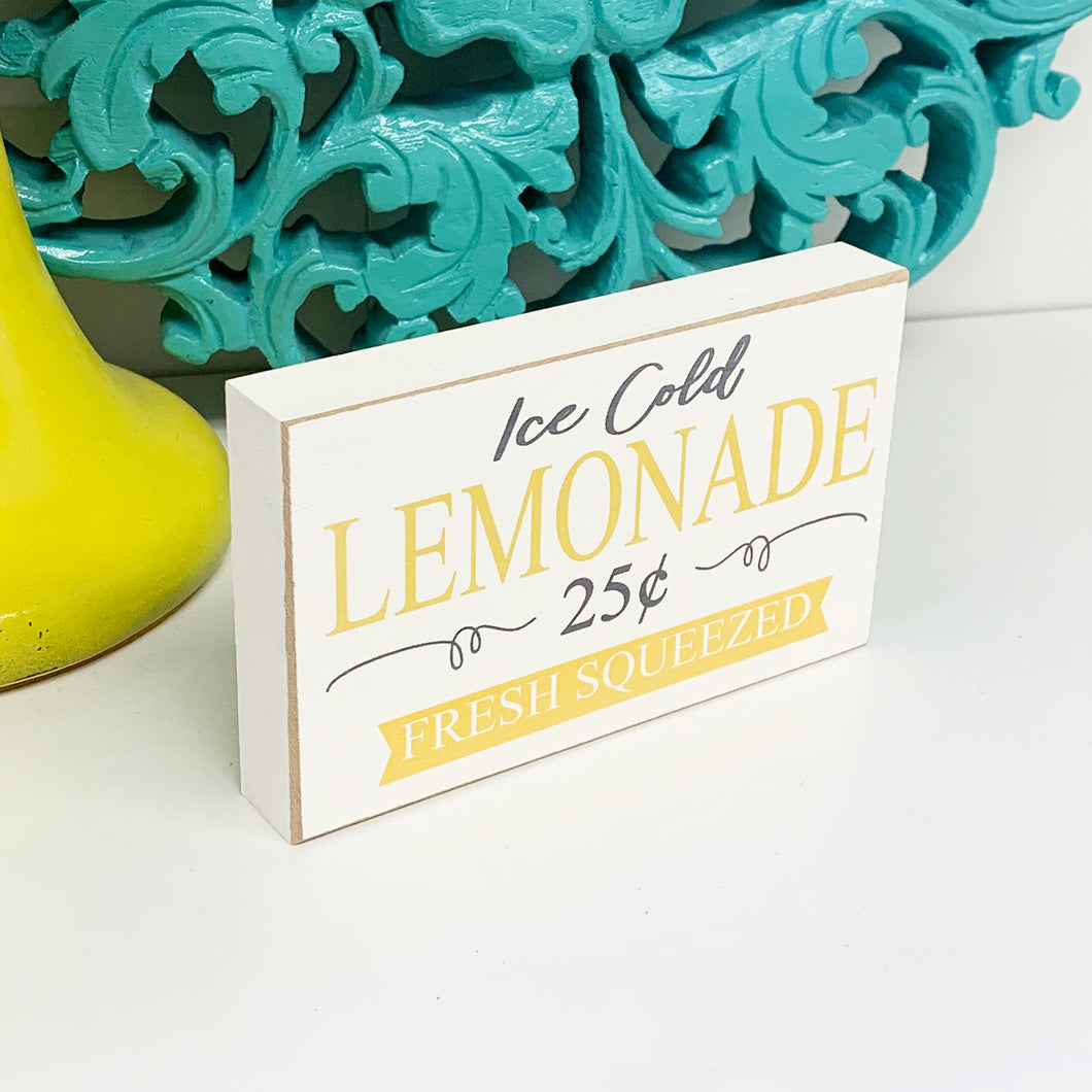 Ice Cold Lemonade Mini Sign