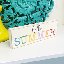 Load image into Gallery viewer, Rainbow Hello Summer Sign
