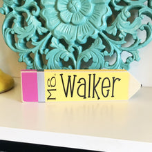 Load image into Gallery viewer, Personalized Teacher Name Sign pencil
