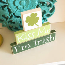 Load image into Gallery viewer, St Patricks Day Decor, Tiered Tray Decor, Clover, Shelf Decor
