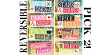 Load image into Gallery viewer, Reversible Holiday Blocks- Reversible Holiday Decor - Reversible Shelf Sitter Decor
