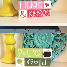 Load image into Gallery viewer, Reversible Holiday Blocks- Reversible Holiday Decor - Reversible Shelf Sitter Decor
