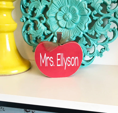 Personalized Teacher Gift - Apple Desk Name Plate