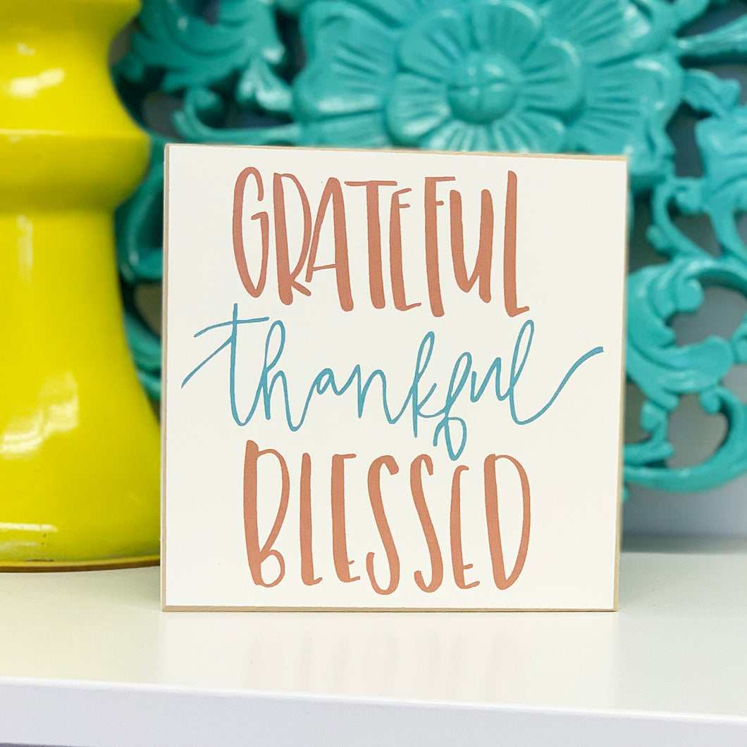 Thankful, Thanksgiving Table Decor, Thanksgiving Host Gift, Tiered Tray Decor