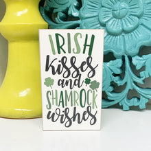 Load image into Gallery viewer, Irish Kissed and Shamrock WIshes Sign
