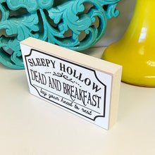 Load image into Gallery viewer, Sleepy Hollow, Halloween Signs, Halloween Decor, Tiered Tray Sign
