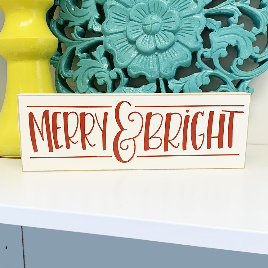 Merry and Bright Sign, Christmas Sign, Tiered Tray Decor