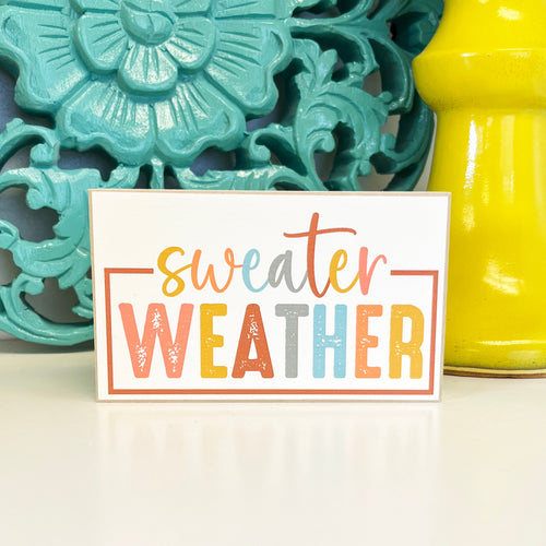 Sweater Weather, Mini Wood Signs, Fall Tiered Tray Decor
