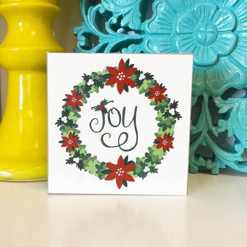 Joy, Christmas Signs, Tiered Tray Decor, Christmas Gift for Neighbors